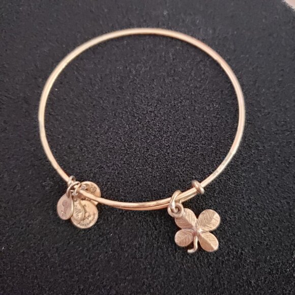 Alex & Ani Gold 4 Leaf Clover Gold Bangle Bracelet    20 - Picture 3 of 3